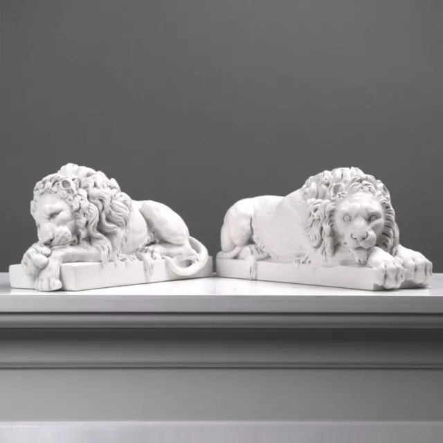 Leones Canova - Estatuas en par (12,2 pulgadas / 31 cm) Museo de Escultura...