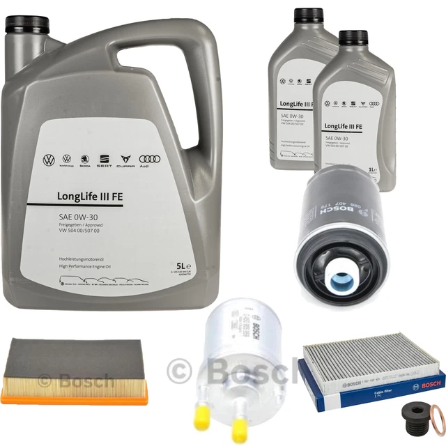 BOSCH CONTROLLO SET 5 L VW Olio Motore 0W-30 Longlife III Fe Per Golf A - Foto 4