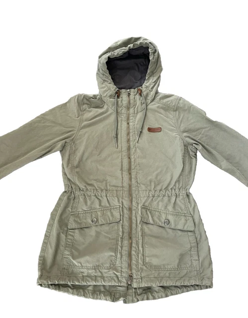 COLUMBIA JACKET WOMENS Small Cultus Lake Hooded Anorak Green Full Zip Outdoor 30.00 PicClick