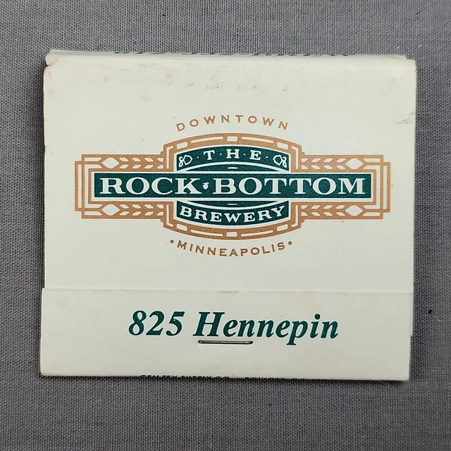 Rock Bottom Brewery Matchbook Downtown Minneapolis Minnesota Vintage Unstruck