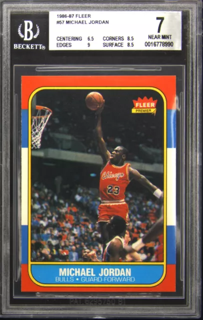 1986-87 FLEER #57 Michael Jordan Rookie RC BGS 7 $810.00 - PicClick