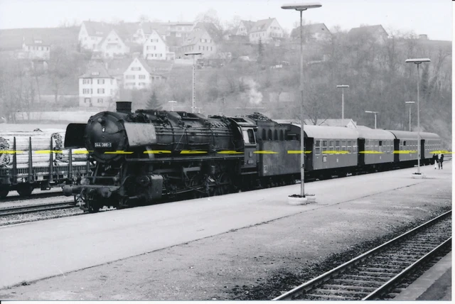 S/W-Foto DB Dampflok 044 386 Schwäbisch Hall 1973