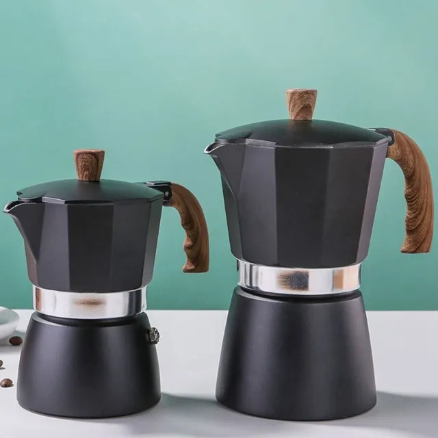 Espresso Maker Wooden Handle Stovetop Cafe Accessories Moka Pot Brewing Tool