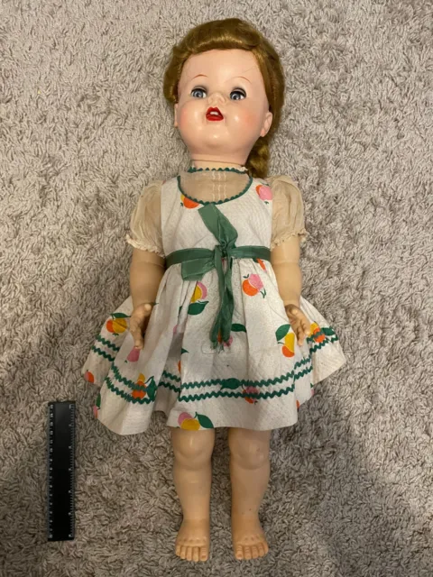 Vintage 1951 Ideal Saucy Walker 22" HARD PLASTIC Doll FLIRTY EYES GOOD CONDITION