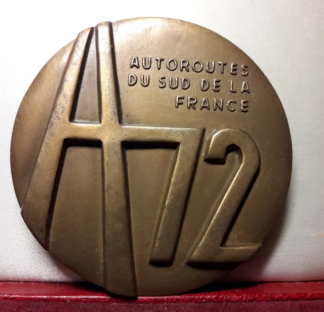 Médaille Cuivre Autoroute Paris-Bruxelles 1972 Par Carrega - Collection XXème Siècle