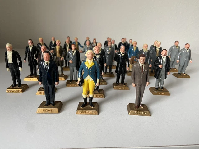 Vintage MARX 60's United States Presidents  34  Mini Figures Couple Duplicates