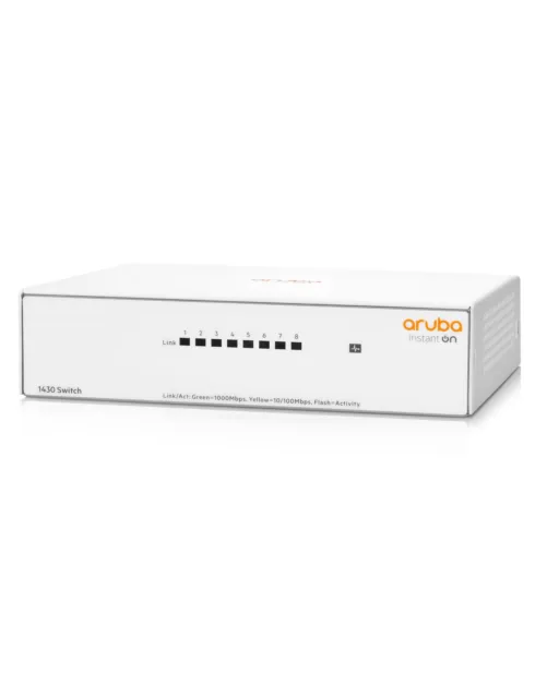 Aruba Instant On 1430 8-Port Gb Unmanaged Layer 2 Ethernet Switch   8x 1G   Fan-