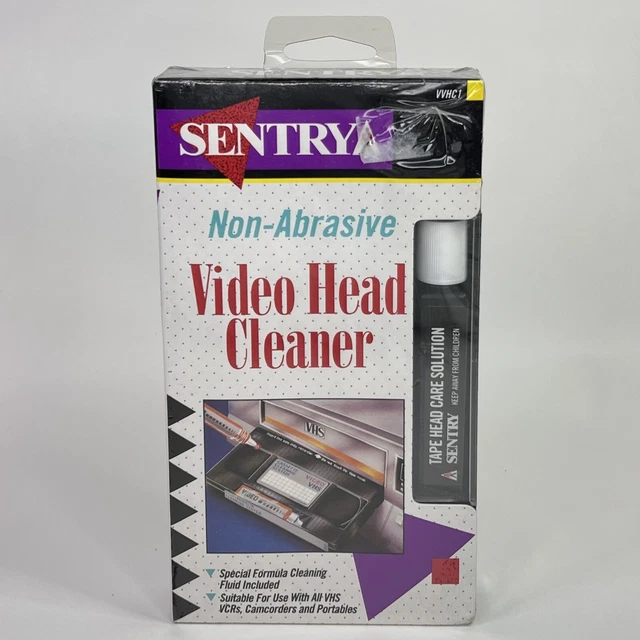 SENTRY VHS VCR Video Head Cleaner NonAbrasive w/Cleaning Fluid