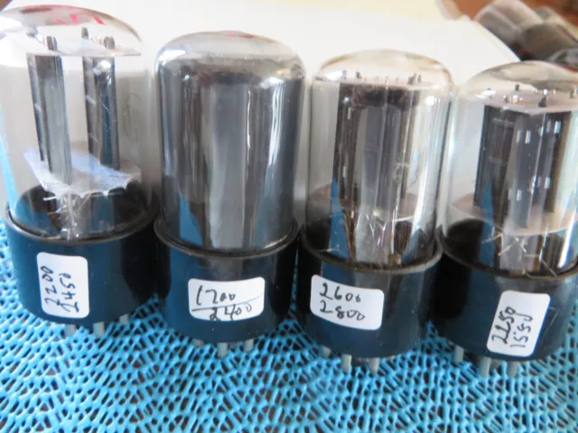 Radio tubes Four  6SN7 RCA similar Getters.Test results on tubes