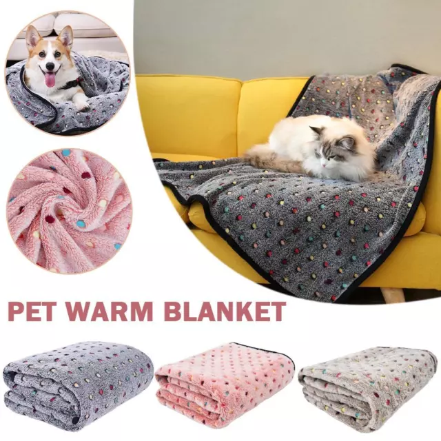 Manta de felpa suave para mascotas perros lanza lana sherpa cubierta cálida acolchada para dormir D6X4