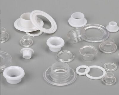 Ojales de plástico con conjunto de herramientas de troquel punzonado-5-12 mm ojal blanco/transparente 1000/juego