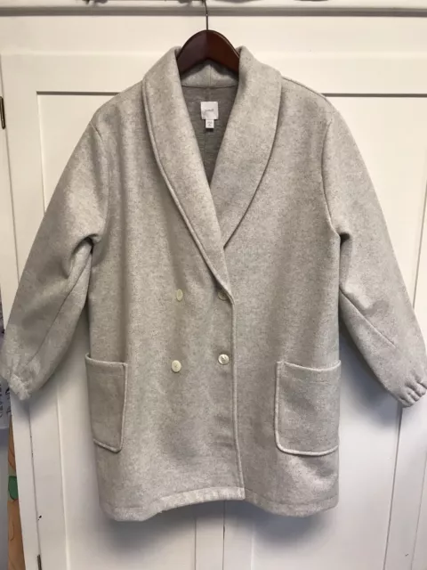 J Jill PURE JILL Jacket Peacoat Womans Gray Double Breasted Petit XL