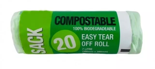 7L Bolsas Compostables Cocina Caddy Bolsas Contenedor Biodegradables para Desperdicio de Alimentos