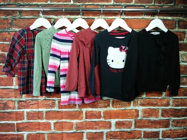 Girls Bundle Age 2-4 H&M Next Gap Hello Kitty Glitter Tops Jumpers Dress Set