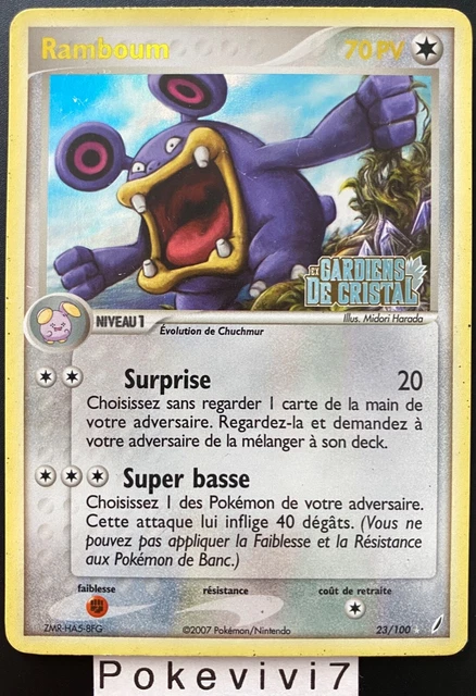 Carte Pokemon RAMBOUM 23/100 Rare REVERSE Bloc EX Gardiens de Cristal FR