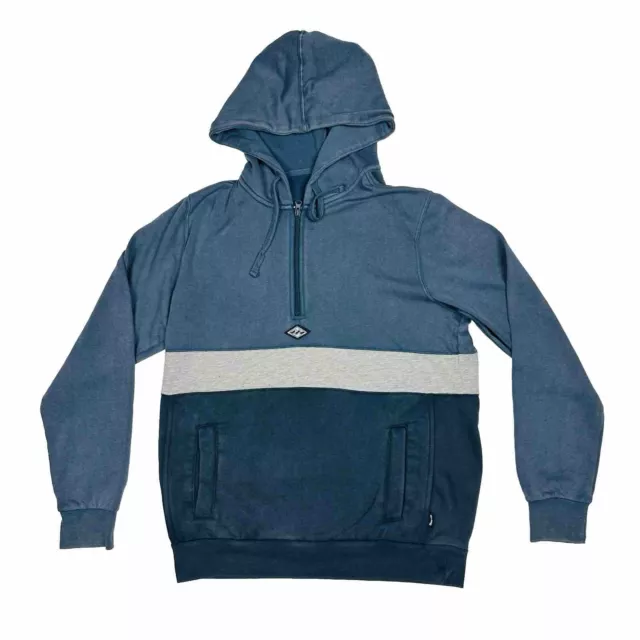 BILLABONG WAVE WASHED Half Zip Men's Hoodie Jumper Sweater Size L Blue ...