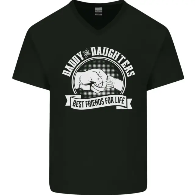 T-shirt da uomo scollo a V cotone da papà & Daughters Best Friends Fathers Day
