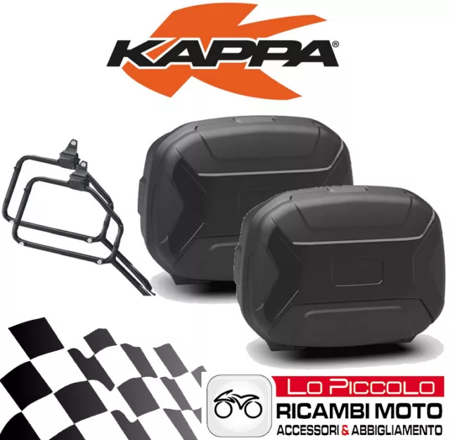 Set Kappa 2 Rigid Side Panniers KVC35 Black + Brackets BMW R 1200 GS 2015 2016