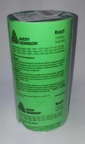 20,000 Monarch Paxar 1131 Price Gun Labels Fluorescent Green Pricing Labeller