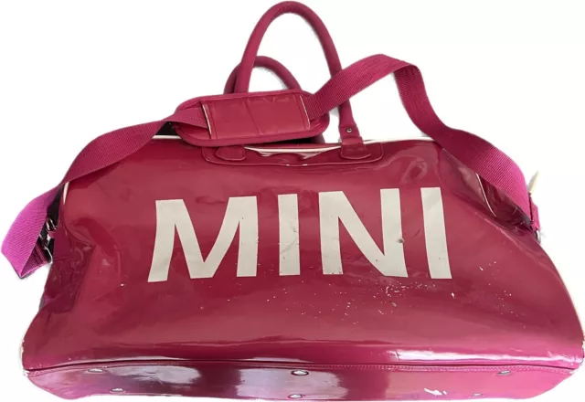 BMW MINI COOPER Hot Pink Patent Duffel Gym Travel Overnight Bag Large  $22.00 - PicClick