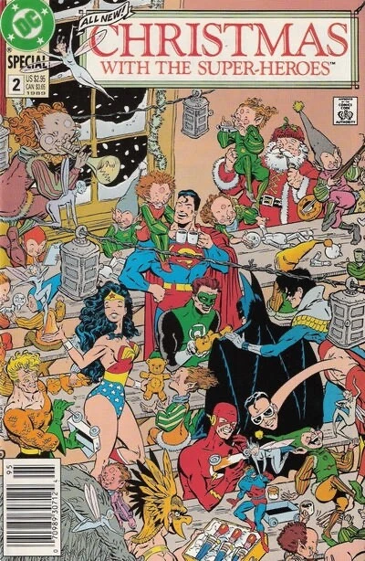 CHRISTMAS WITH THE SUPER-HEROES #2 VG/F, Newsstand DC Comics 1989 Stock Image
