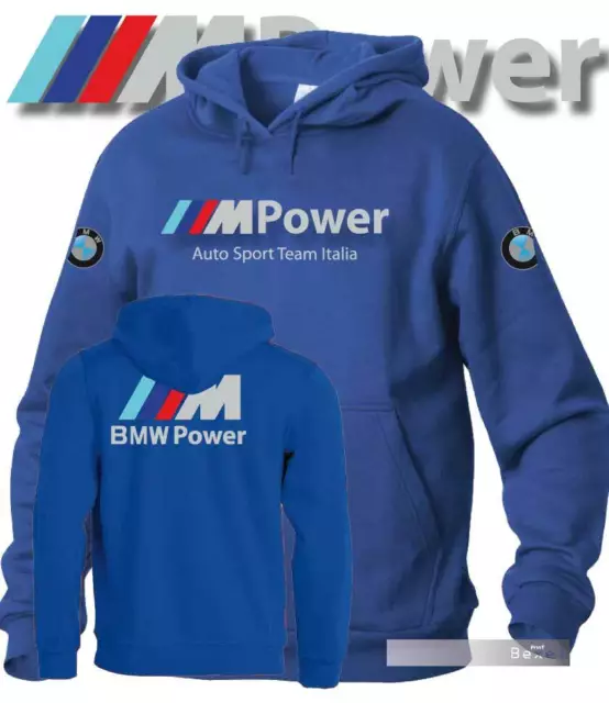 Felpa Hoodie Printed Bmw Mpower Auto Sport Team Italia Per Fans Bmw  Col. Blr