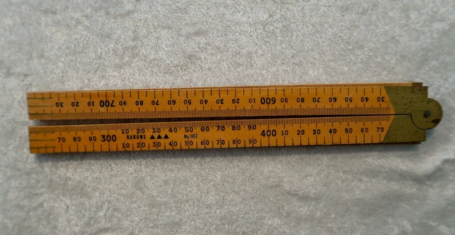 Vtg Metric Fold-Out Boxwood Ruler Rabone #1161 One Meter Made in England