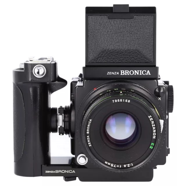 Zenza Bronica ETRS 6x4.5 w/ Zenzanon EII 75mm f2.8 WLF Grip 120 ETR Film Back