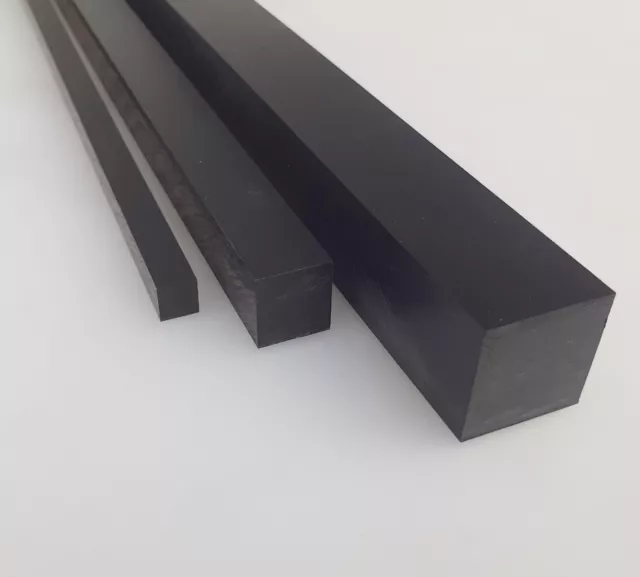 POM C Vierkant 10x10mm 1x1cm schwarz Länge wählbar Zuschnitt Kunststoff Platte