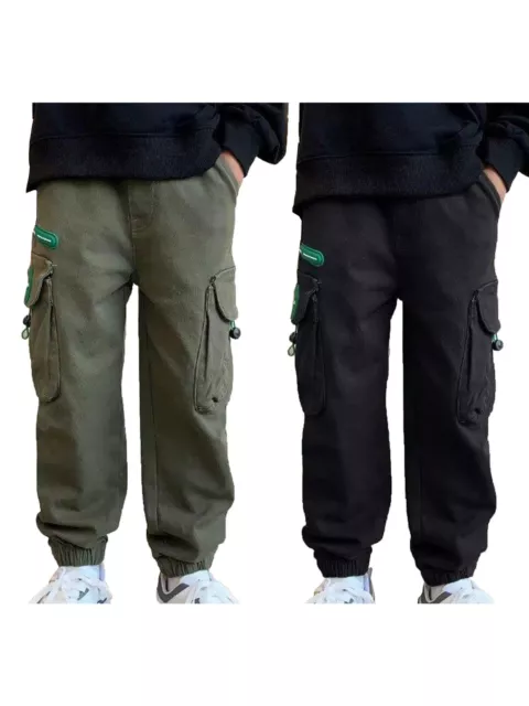 Kids Boys Sweatpants Camping Trousers Jogging Cargo Pants Casual Streetwear