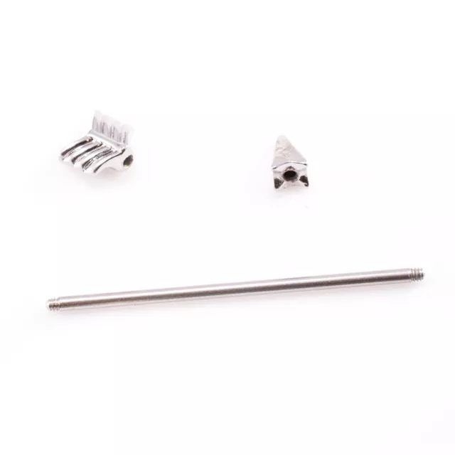 Arrow Industrial Barbell Scaffold Ear Piercing Jewelry Surgical Steel 14 Gauge