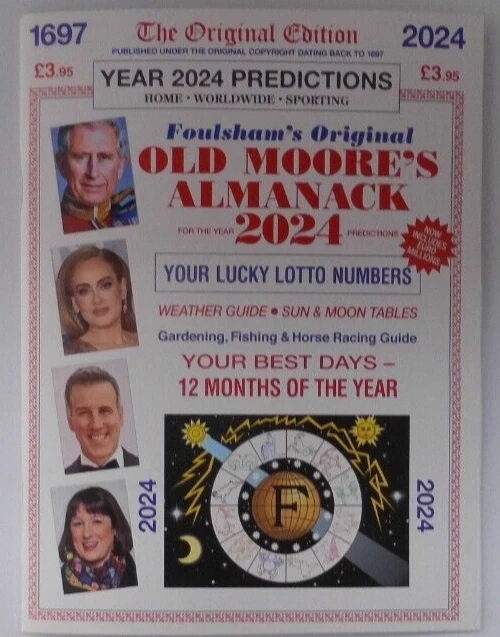 OLD MOORE'S ALMANACK for the year 2024 (2) Predictions, Lotto numbers