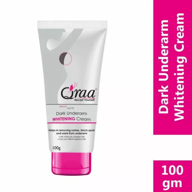 Qraa Advanced Lacto Dark Underarm Whitening Cream 100 g Pour des aisselles...