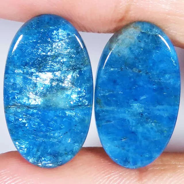 33.20 CT Naturel Brésilien Apatite Paire Ovale Cabochon 14x25x3 MM Gemme AL61