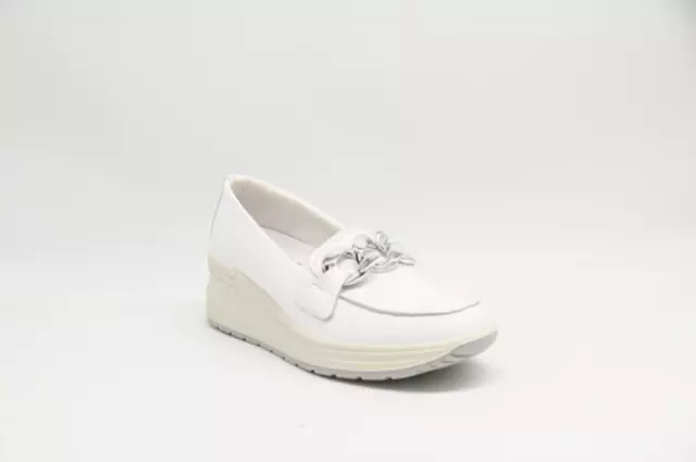 Enval Soft Mocassino Con Zeppa In Pelle Donna 5760955 Bianco Memory Dal 35 Al 40