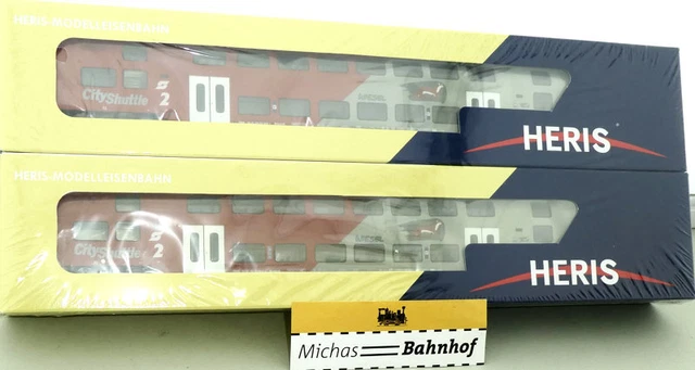 Heris 13176 Belette Ville Navette 2 Pieces ÖBB Voitures à Double Étage Ep5 H0 1