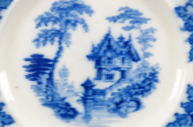 Thomas Dimmock Kaolin Ware Rhine Flow Blue Transferware 10 1/4 Plate C. 1844 2