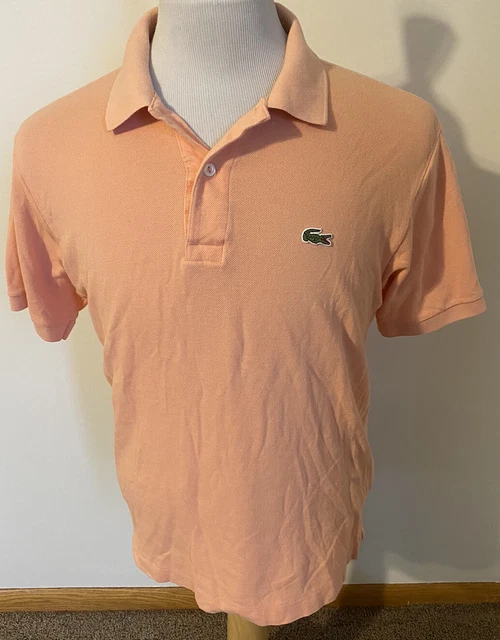 Lacoste Classic Orange Short Sleeve Polo Shirt Mens Size 5 Reg Fit Croc Logo