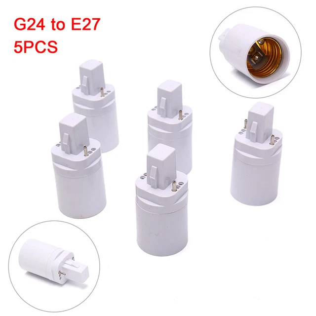5PCS G24 TO E27 Socket LED Lamp Adapter Flexible Extend Lamp Base LED ...