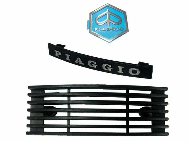 Vespa PX150 P200 LML Noir Gril + Piaggio Logo Badge Emblème & FENDER Crest ECS