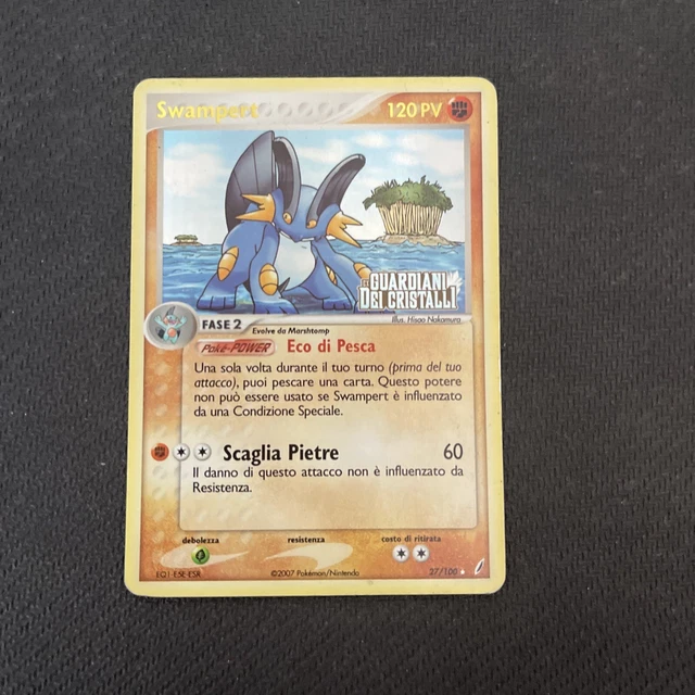 CARTE POKÉMON SWAMPERT 27/100 Set Guardiani dei Cristalli ITALIANO ...