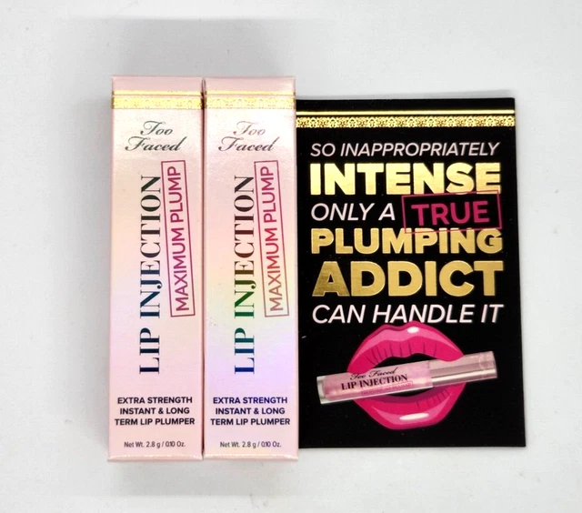 2 TOO FACED Inyección Labial Brillo Labial Máximo Tamaño de Viaje, 2,8 Gr Cada Nuevo
