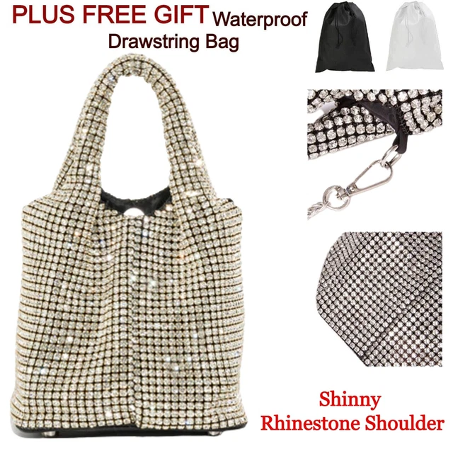 Diamonds Evening Clutch Bag Women Crystal Basket Cross Body Handbag Bucket Purse