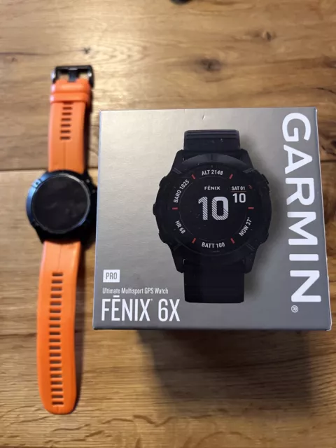 Garmin FENIX 6X Pro Smartwatch (3,56 cm/1,4 Zoll) 51 mm GPS Silikonarmband