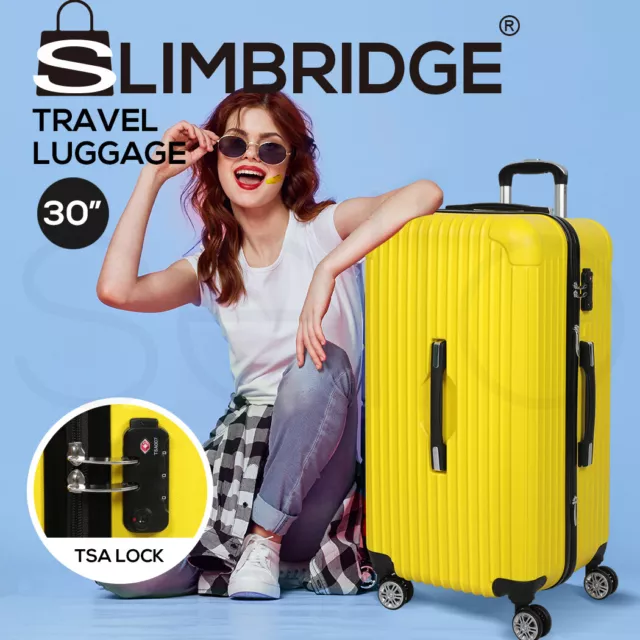 Slimbridge 30"Trunk Luggage Travel Suitcase Travelling Large TSA 4 Wheels Yellow