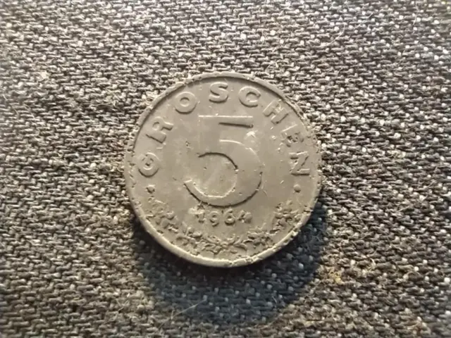 Austria 5 Groschen Coin 1964