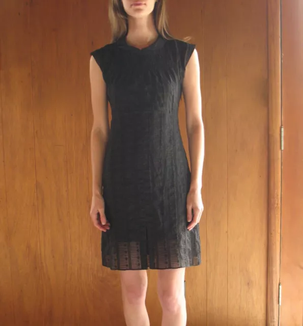 Lyell NYC black sheer Peter Pan collar mini dress