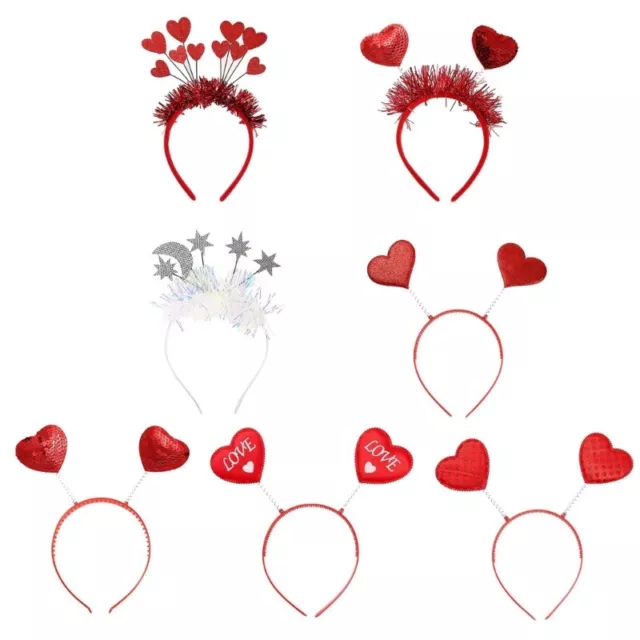Sequins Heart Headband Valentines Day Wedding Headdress Headpiece Party Supplies