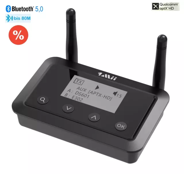 1Mii B03+ BT 5,0 HiFi Audio 3 in 1 Empfänger/Transmitter, LCD, AptX-HD Optical