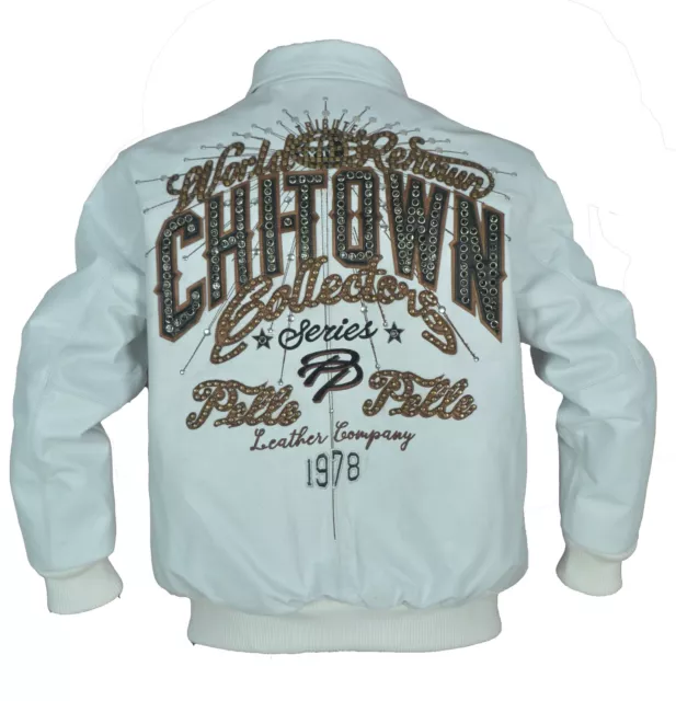 Pelle Pelle Chi-Town Collector White Leather Jacket - 100% Genuine & Authentic